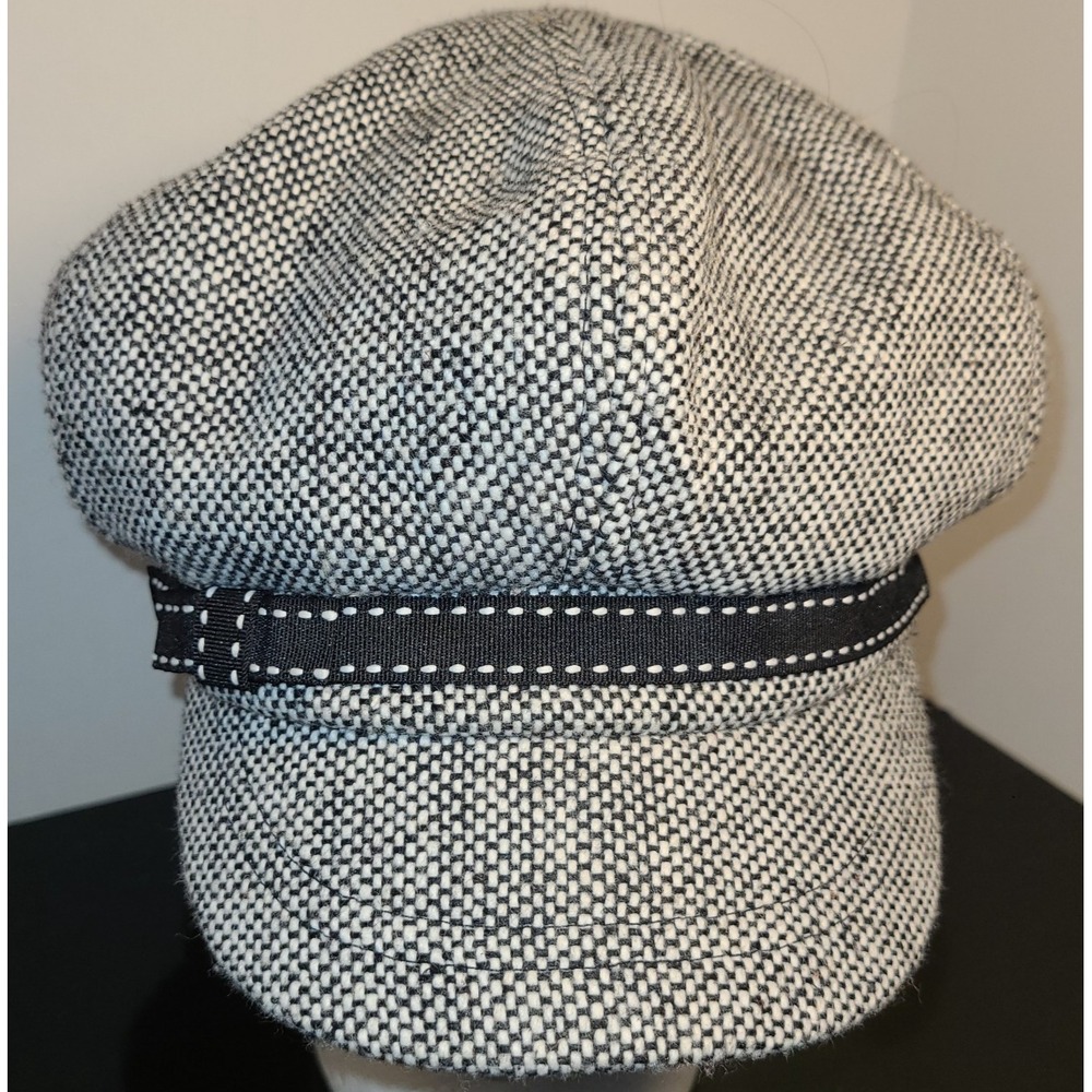 Women's Nine West Black Wool Blend Newsboy Cap/Hat, One Size, Stretch, NWOT